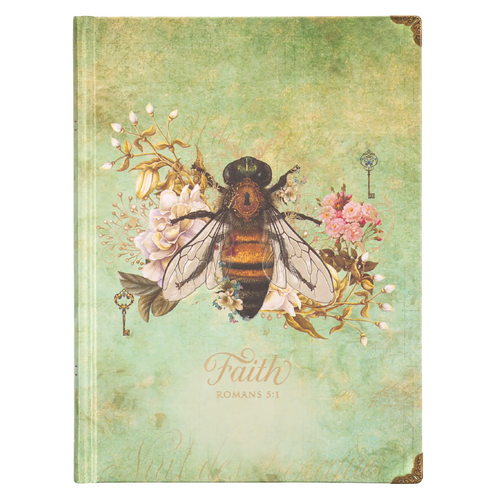 Journal: Faith Green Bee With Metal Corners