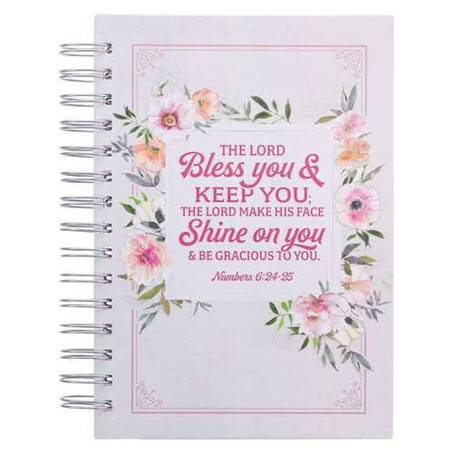 Journal: Bless You and Keep You White/Pink