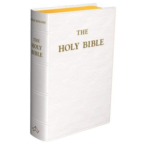 Douay Rheims Bible White Leather Hardcover