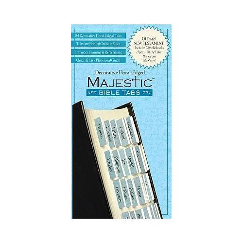 Bible Tabs Majestic Blue Floral Edged