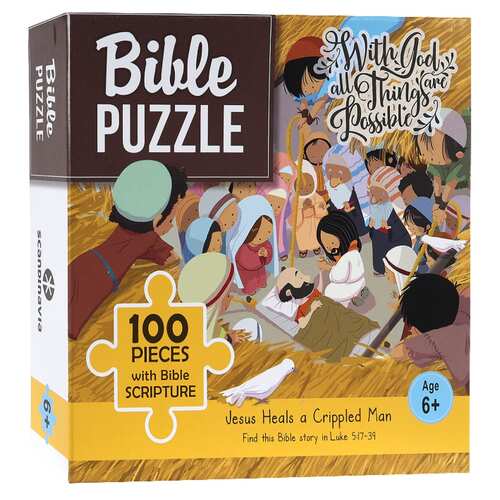 Bible Jigsaw Puzzle: Jesus Heals a Lame Man (100 Pieces)