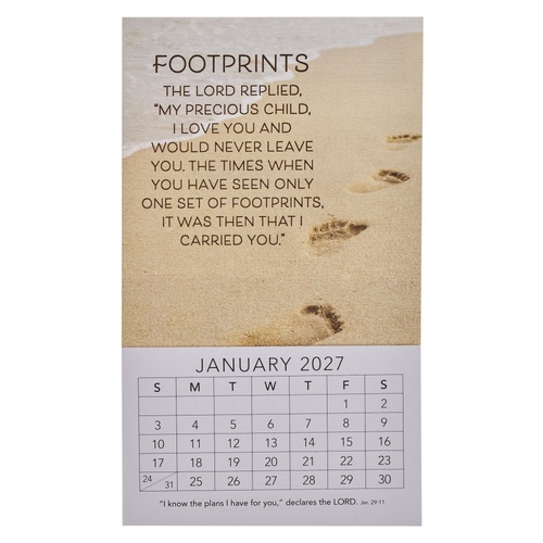 2027 Mini Magnetic Calendar: Footprints