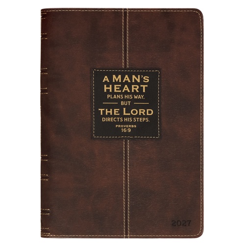 2027 12 Month Executive Diary/Planner, Zippered: A Man's Heart