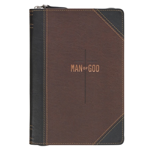 Classic Journal with Zipper - Man of God Brown