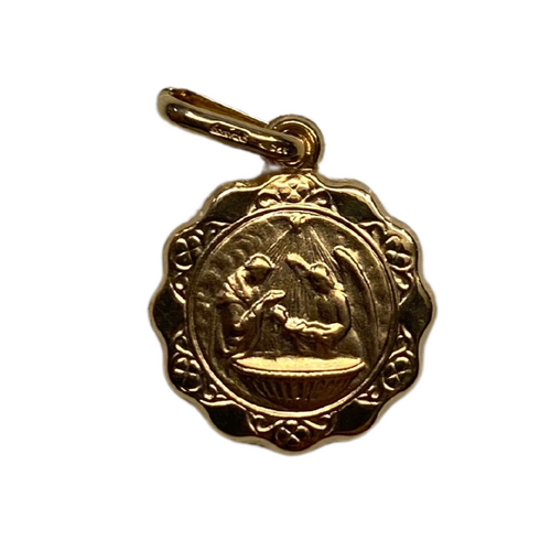 9ct Gold Medal Baptism Hollow 11mm