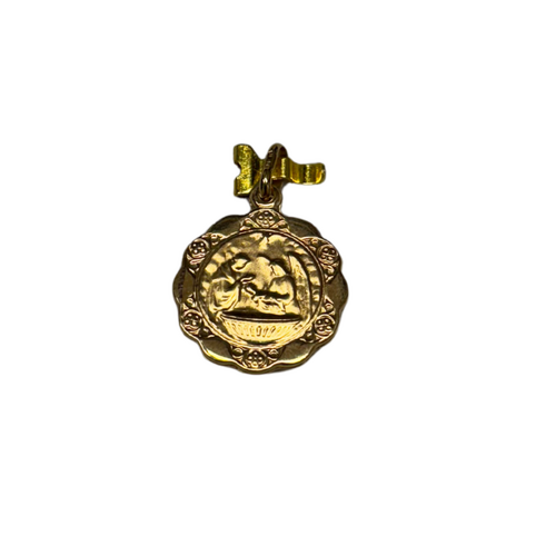 9ct Gold Medal Baptism Hollow 16mm