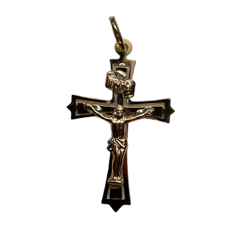 9ct Gold Crucifix Flat Fancy 30mm