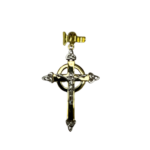 9ct Gold 2 Tone Crucifix Celtic 30mm