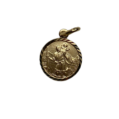 9ct Gold St Christopher Medal 12mm