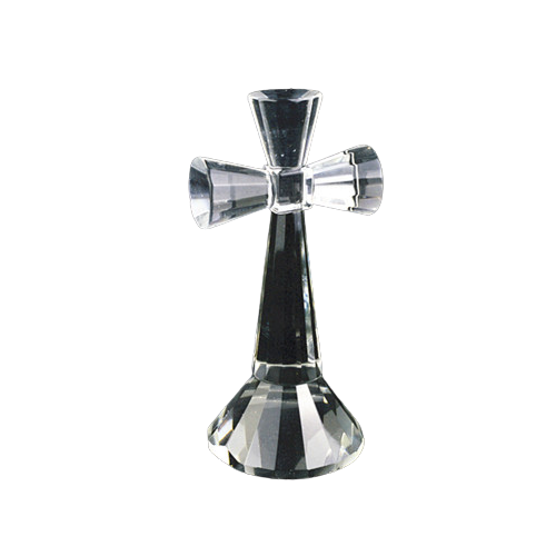Crystal Glass Cut Standing Cross - 135mm