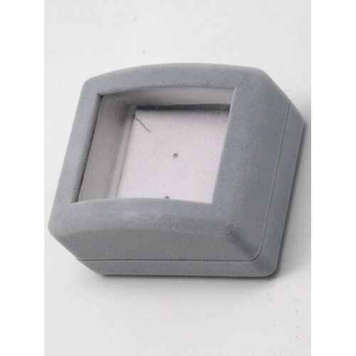 Jewellery Box Empty Grey Velvet Large