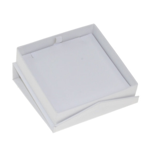 Jewellery Box Empty Pendant & Chain Square - White