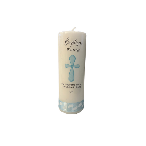 Baptism Blessing Candle - Blue