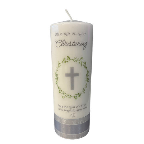 Christening Candle - Cross/Frame