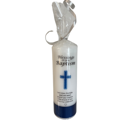 Baptism Blessing Candle - Blue