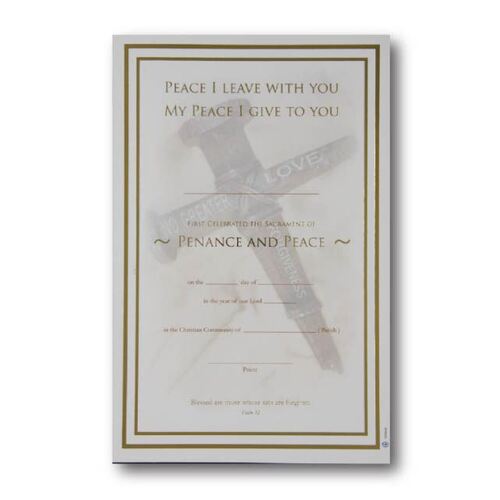 Certificate Reconciliation Peace I Leave With You