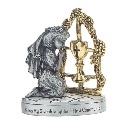 Pewter Statue Communion Granddaughter