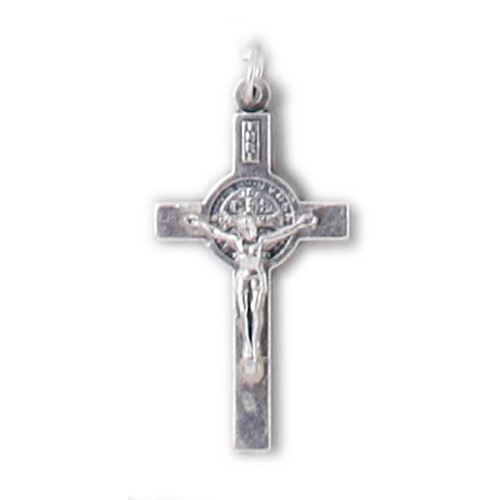 Crucifix - St Benedict Silver 40mm