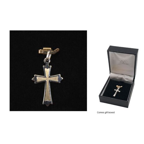 Sterling Silver Cross Two Tone - 25mm x 15mm