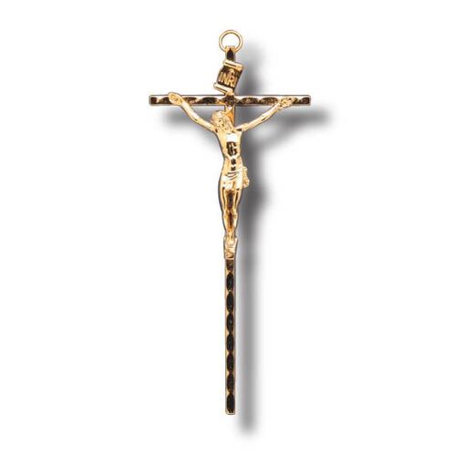 Crucifix Metal Wall Gold - 130 x 80mm