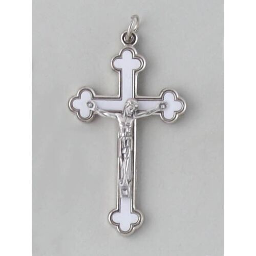 Crucifix - White Enamel 60mm