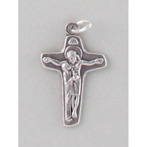 Crucifix - Mary & Jesus Silver 28mm