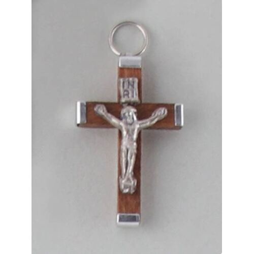 Crucifix - Brown Wood 35mm