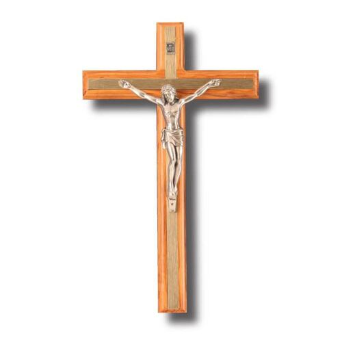 Crucifix Metal Inlay Olive - 250 x 150mm