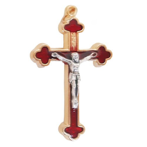 Crucifix - Red Enamel 45mm