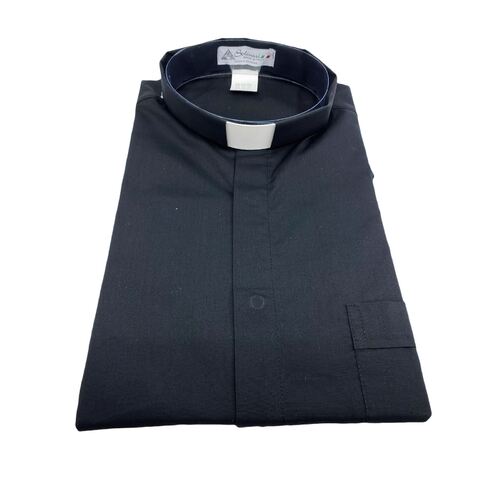 Clerical Shirt Short Black - Size 42
