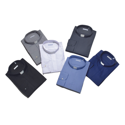 Clerical Shirt Short Sleeve Dark Blue [Size: 38]