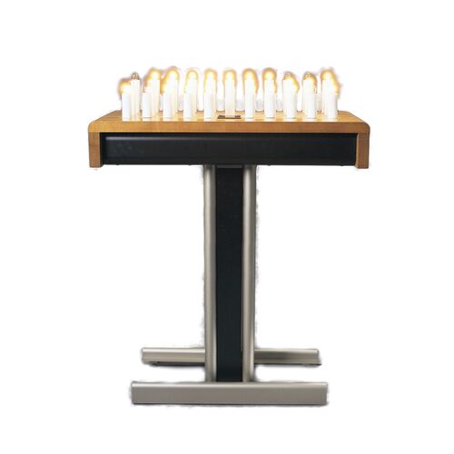 Votive Candle Stand Electric - Square Wood Finish