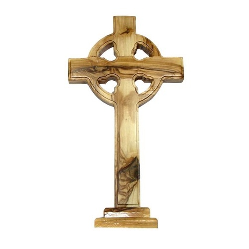 Celtic Cross on Stand - Olive Wood 15cm