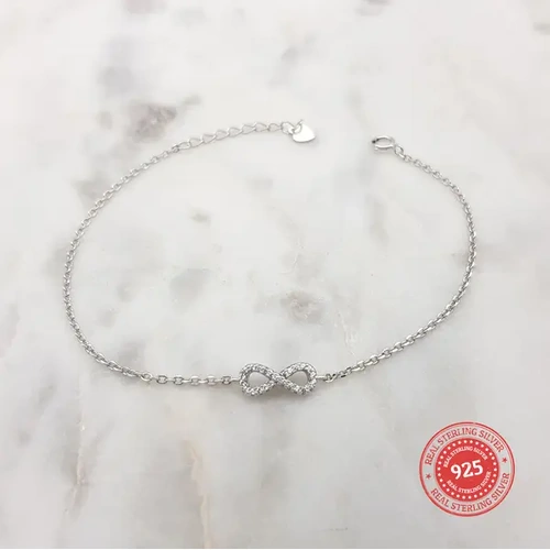 Sterling Silver Bracelet w/CZ Infinity Charm