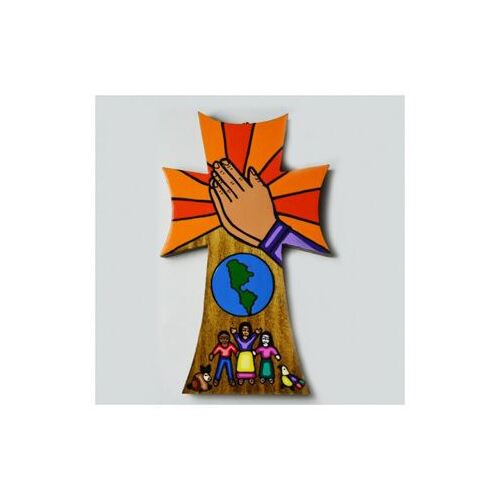 Praying Hands Cross 15cm - El Salvador