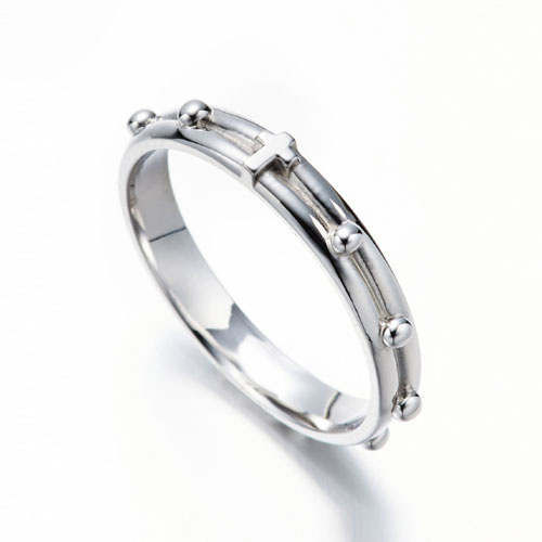 Sterling Silver Rosary Ring - 18mm