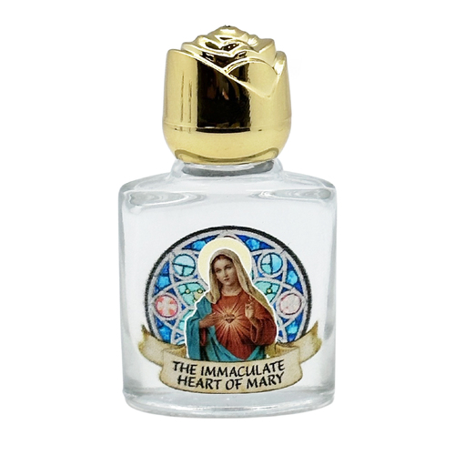 Holy Water Bottle Glass - Sacred Heart Mary