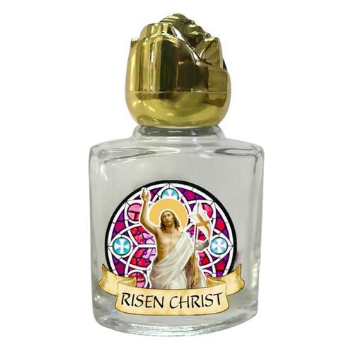 Holy Water Bottle Glass - Risen Christ