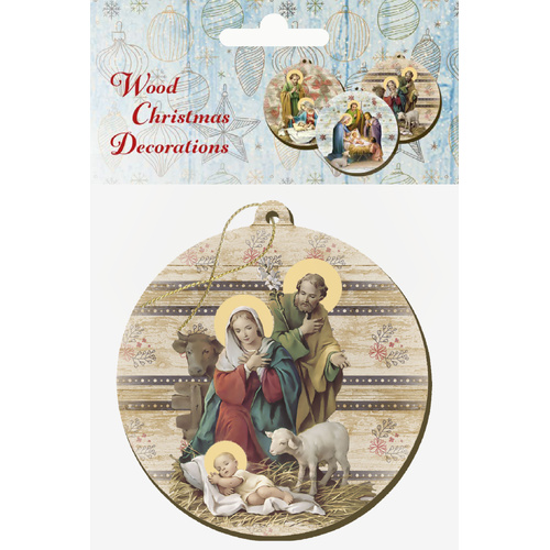 Christmas Wooden Ornament - Holy Family