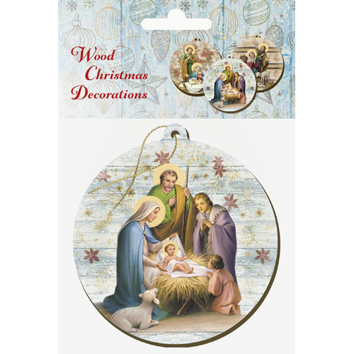 Christmas Wooden Ornament - Holy Family