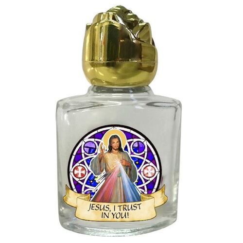Holy Water Bottle Glass - Divine Mercy