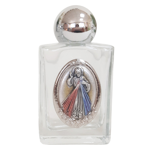 Holy Water Bottle Glass - Divine Mercy