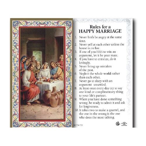 Holy Card 734  - Marriage at Cana - Gold Edge