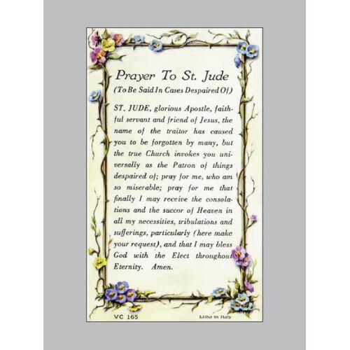 Holy Card Verse - Prayer St Jude