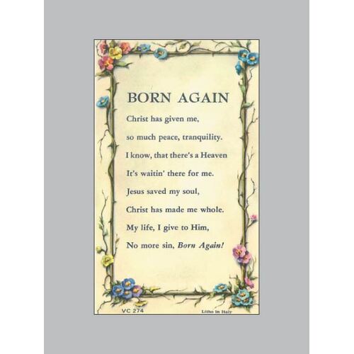 Holy Card Verse - Born Again