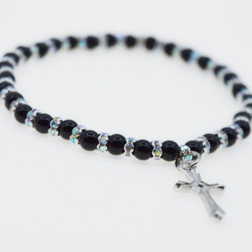 Bracelet - Black w/Cross