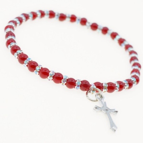 Bracelet - Red w/Cross