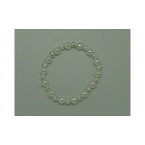 Bracelet - Pearl Beads w/Cross