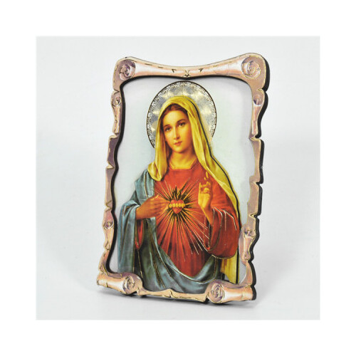 Wooden 3D Wood Plaque - Sacred Heart Mary
