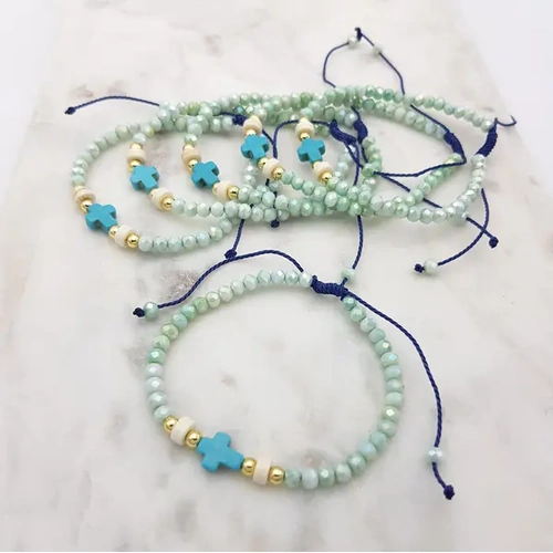 Bracelet w/Green Crystal Beads